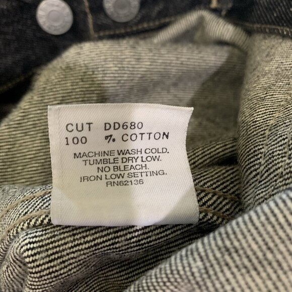 Guess USA Jeans Denim Trucker Jacket Retro 90s Black Women’s XL Button - Picture 13 of 14